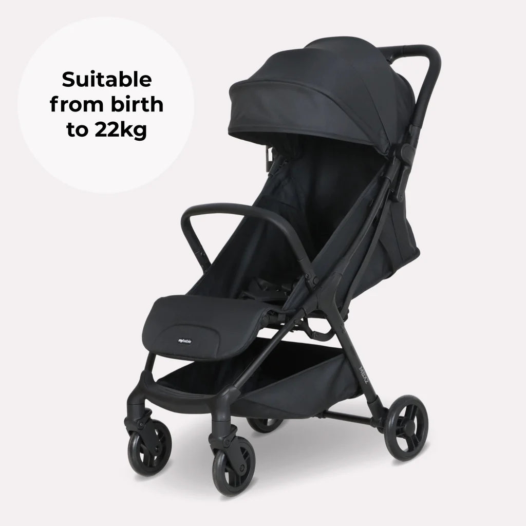 My Babiie MBX2 Lightweight Compact Travel Stroller – Black Pushchair