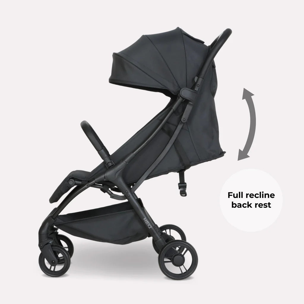 My Babiie MBX2 Lightweight Compact Travel Stroller – Black Pushchair